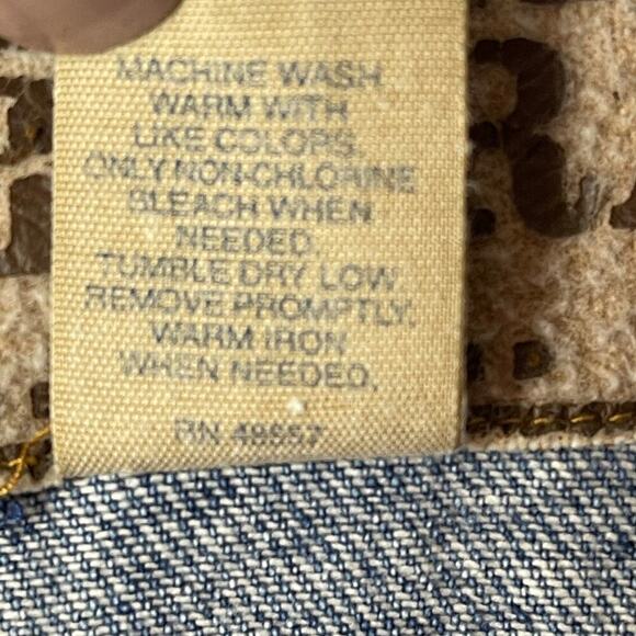 Y2K Vntg High Sierra Denim Jean Trucker Engineering Faded Work Jacket Men's XL - Picture 5 of 5